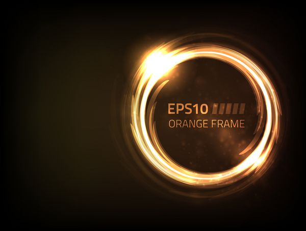EPS10 بردار قالب قاب نارنجی در برابر پس زمینه تاریک
