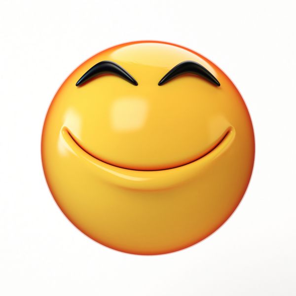 مبارک emoji جدا شده بر روی زمینه سفید صورت لبخند شکلک 3D رندر