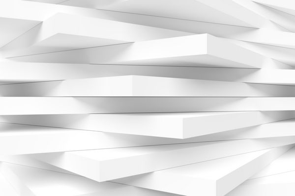زمینه سفید مدرن سفید بلوک های ساختمانی خلاصه طراحی حداقل شکل هندسی رندر 3d