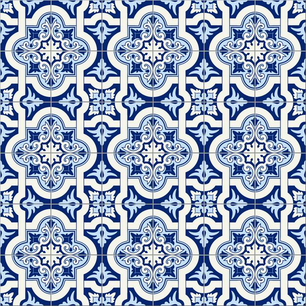 زرق و برق دار الگوی بدون درز سفید آبی مراکش کاشی پرتغالی Azulejo زیور آلات می توان برای تصویر زمینه الگوی پر شده پس زمینه صفحه وب بافت سطح استفاده می شود