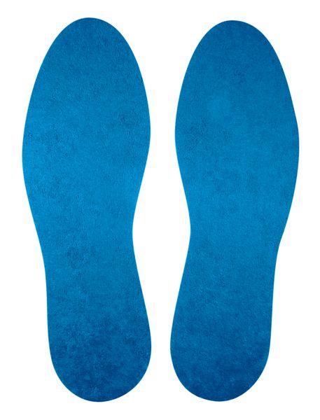 کفی روشن آبی برای کفش جدا شده بر روی سفید مسیر برش گنجانده شده است
