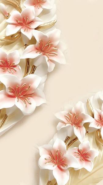 پوستر دیواری گل های هلندی سفید
