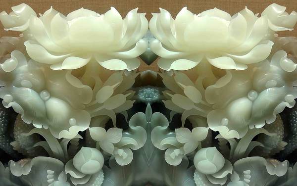 پوستر دیواری سه بعدی گل های هلندی بزرگ سفید