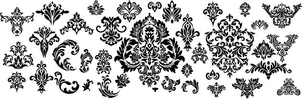 مجموعه ای از الگوهای گلدار بردار شرقی برای کارت های تبریک و دعوت عروسی