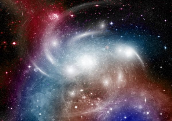 ستاره های یک سیاره و کهکشان در یک فضای آزاد عناصر این تصویر مبله شده توسط ناسا
