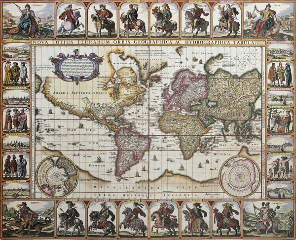 نقشه قدیمی جهان ایجاد شده توسط نیکلاس Visscher منتشر شده در آمستردام 1652