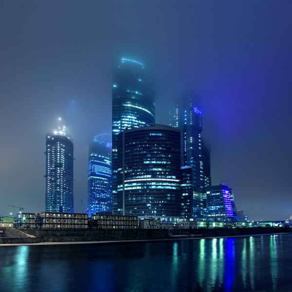 شهر مسکو در myst در شب