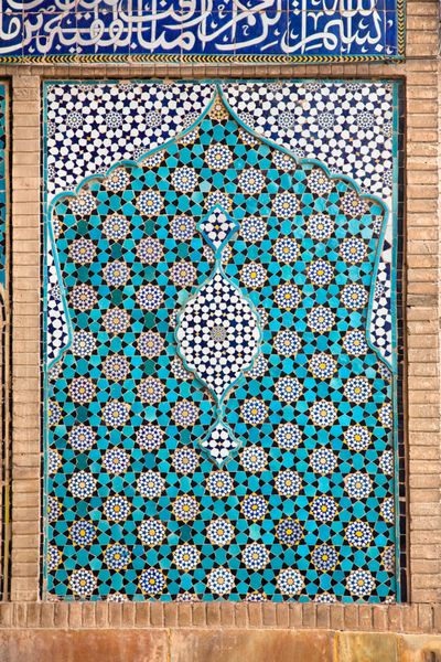 Tiled oriental ornaments Ateegh Jame mosque