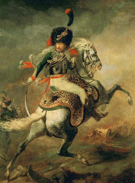 نقاشی رنگ روغن افسر محافظ اسب سوار امپراتوری
