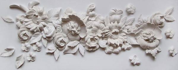 پوستر دیواری سه بعدی حکاکی دسته گل های سلطنتی
