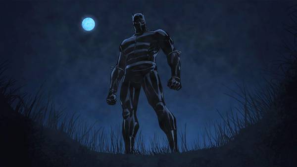 نقاشی پلنگ سیاه در تاریکی شب