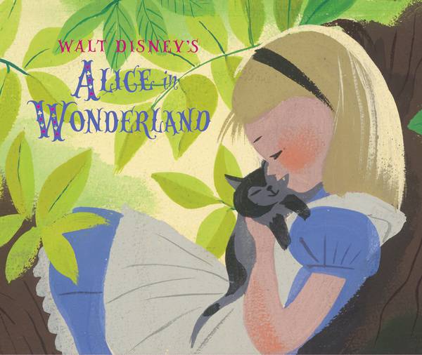 آلیس در سرزمین عجایب روی تنه درخت