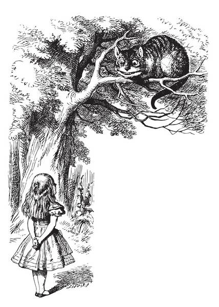 نقاشی آلیس در حال قدم زدن در جنگل زیر نور مهتاب