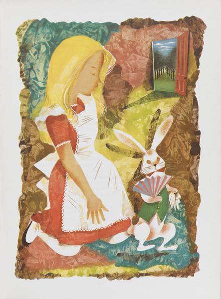 کارتون آلیس در سرزمین عجایب در جنگل در کنار خرگوش