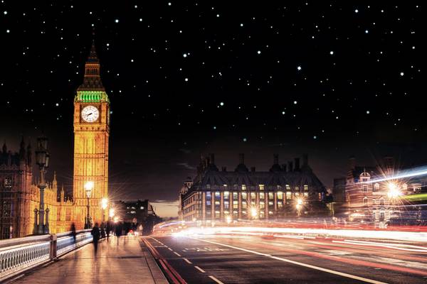 پوستر دیواری سه بعدی برج ساعت لندن در شب