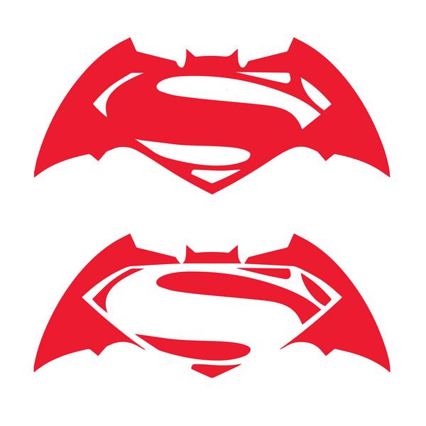 ترکیب لوگوی بتمن و سوپرمن به رنگ قرمز