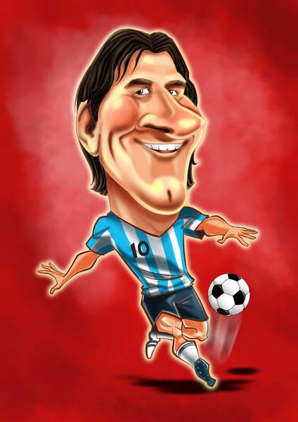 کاریکاتور لیونل مسی با لباس آرژانتین