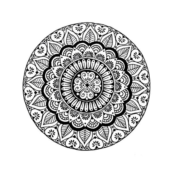 تصویرسازی و نقاشی طرح ماندالا انتزاعی اسلیمی دایره