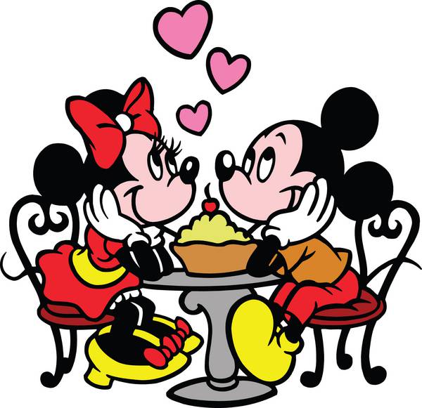 میکی و مینی درحال خوردن عصرانه ی عاشقانه