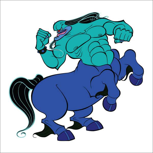 غول آبی نصف ادم نصف اسب