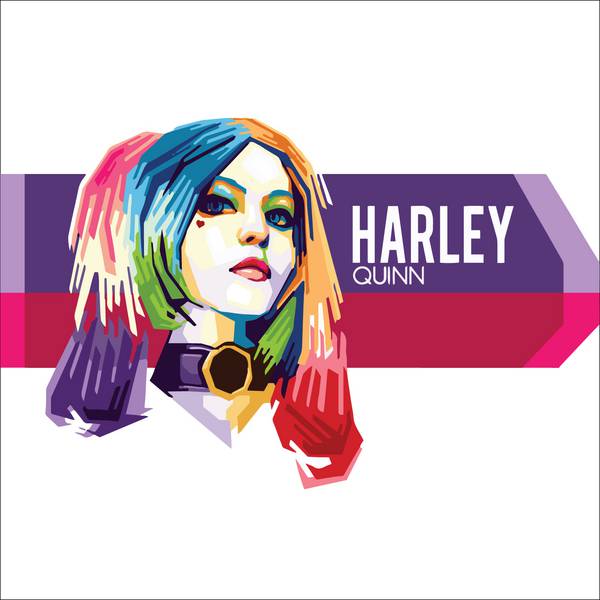 هارلی کویین با موهای رنگارنگ