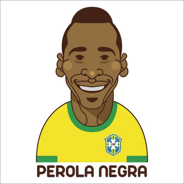 کاریکاتور پله اسطوره فوتبال برزیل