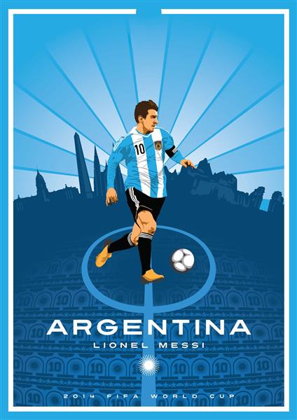 پوستر لیونل مسی در تیم آرژانتین
