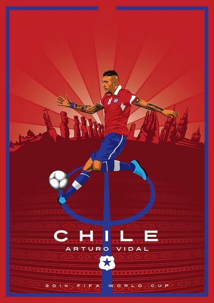 پوستر الکسیس سانچز در تیم ملی فوتبال شیلی