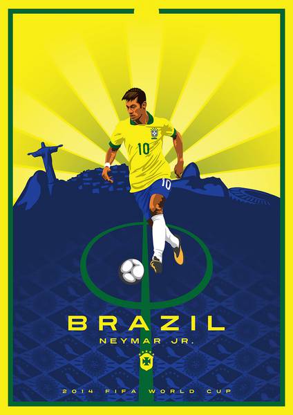 پوستر نیمار ستاره تیم ملی برزیل