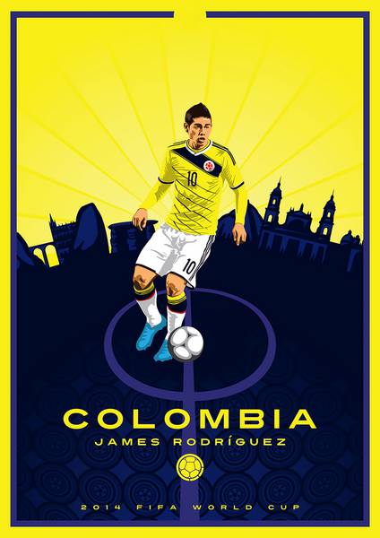 پوستر خامس رودریگز در تیم ملی فوتبال کلمبیا