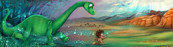 مامو و اسپات در سرزمین دایناسورها و منظره ی دیدنی
