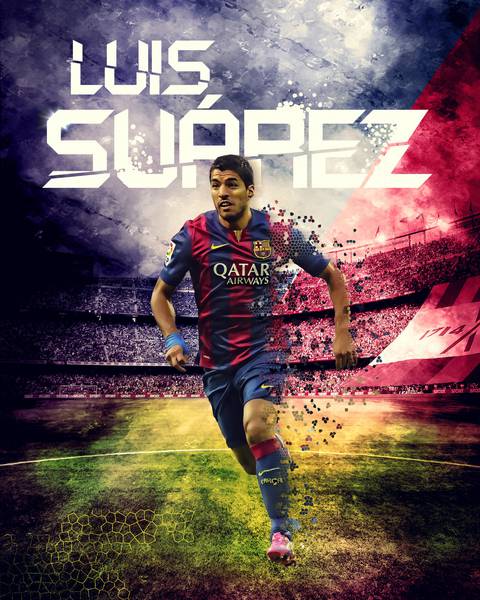 پوستر لوییس سوارز در تیم بارسلونا