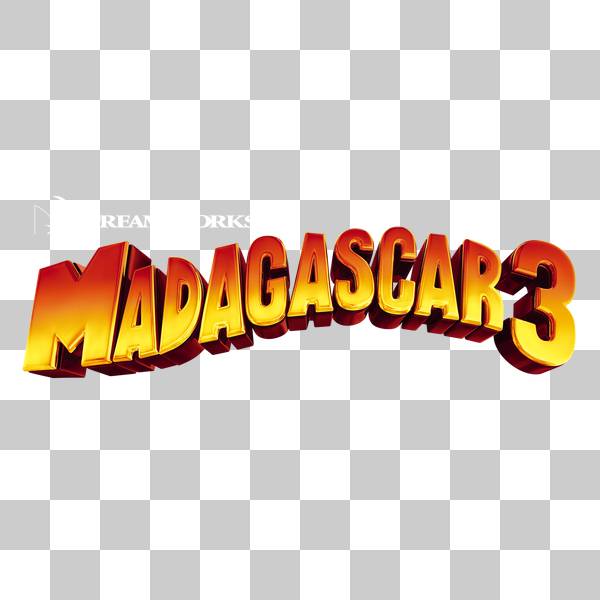 لوگوی مادگاسکار 3 در پس زمینه شفاف