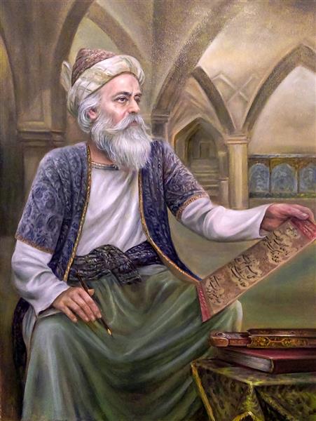 میرعماد از بزرگان خوشنویسی ایرانی در کتاب هنرهای ماندگار ایران نقاشی رنگ و روغن