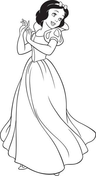 نقاشی سفید برفی در حال رقص در لباس بلند