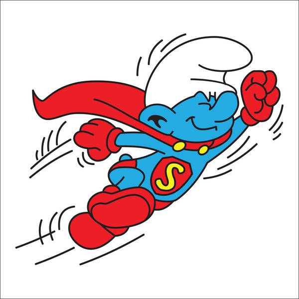 اسمورف در لباس سوپرمن