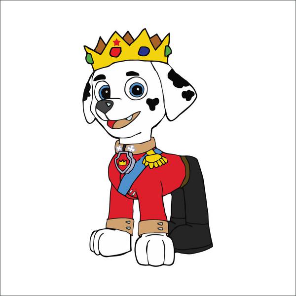 مارشال از سگ های نگهبان با لباس شاه