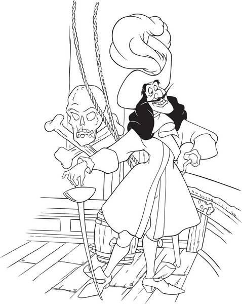 کاپتان هوک از کارتون پیتر پن در کشتی