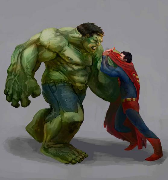 هالک و سوپرمن درحال مبارزه