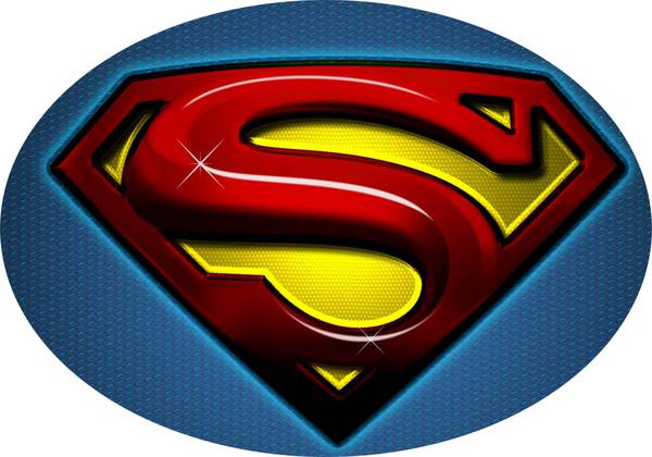 لوگوی سوپرمن در زمینه ی آبی