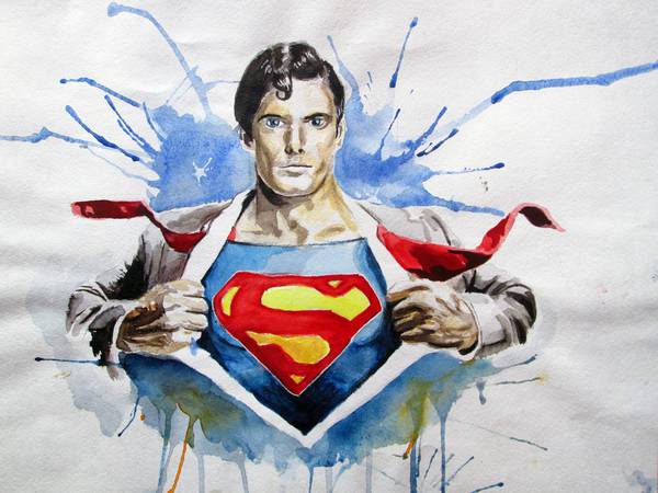 سوپرمن با تم رنگ پاشی