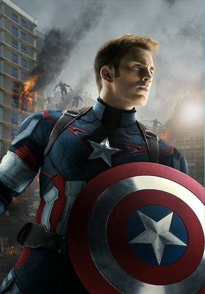 پوستر کاپیتان آمریکا در حین مبارزه