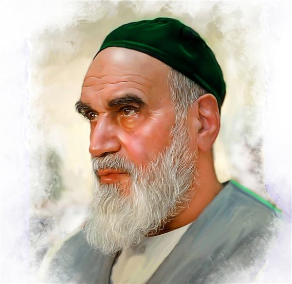 امام خمینی پوستر نقاشی دیجیتال