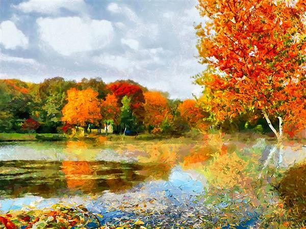 نقاشی منظره پاییزی اثر سلیتو مدیروس