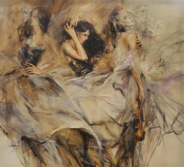 معاشقه با ویولن اثر آنا رازوموسکایا نقاشی