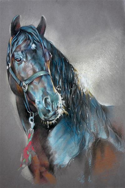 پرتره اسب نقاشی رنگ روغن