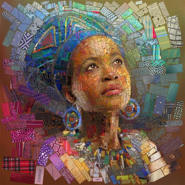 نقاشی رنگارنگ زن آفریقایی زیبا