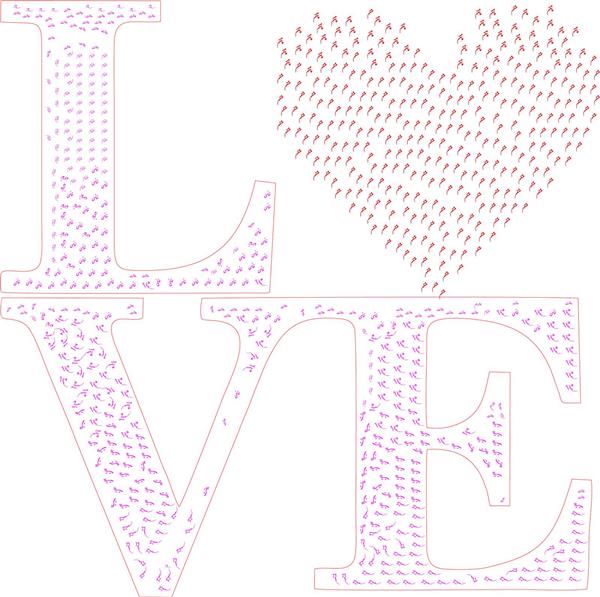 love خط نقاشی وکتور مخصوص چاپ در هر اندازه تو را دوست دارمی دیجیتال