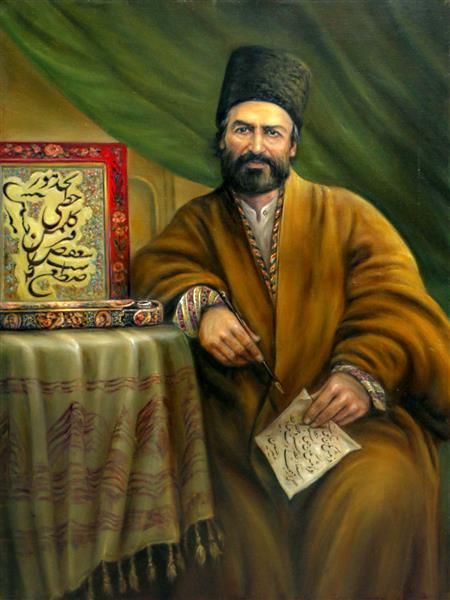 میرزا حسین خوشنویس تابلو نقاشی رنگ روغن