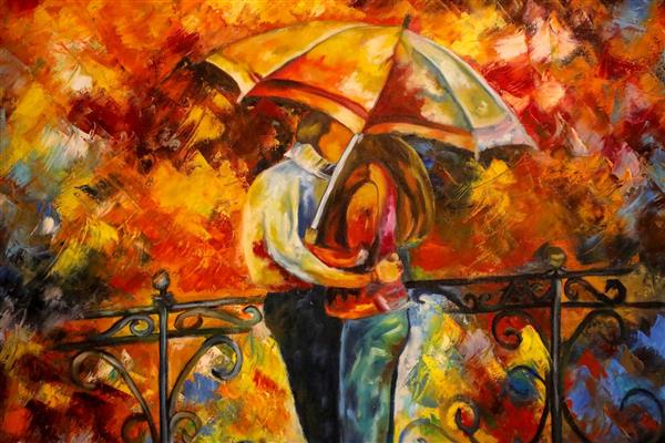 باران عاشقانه نقاشی